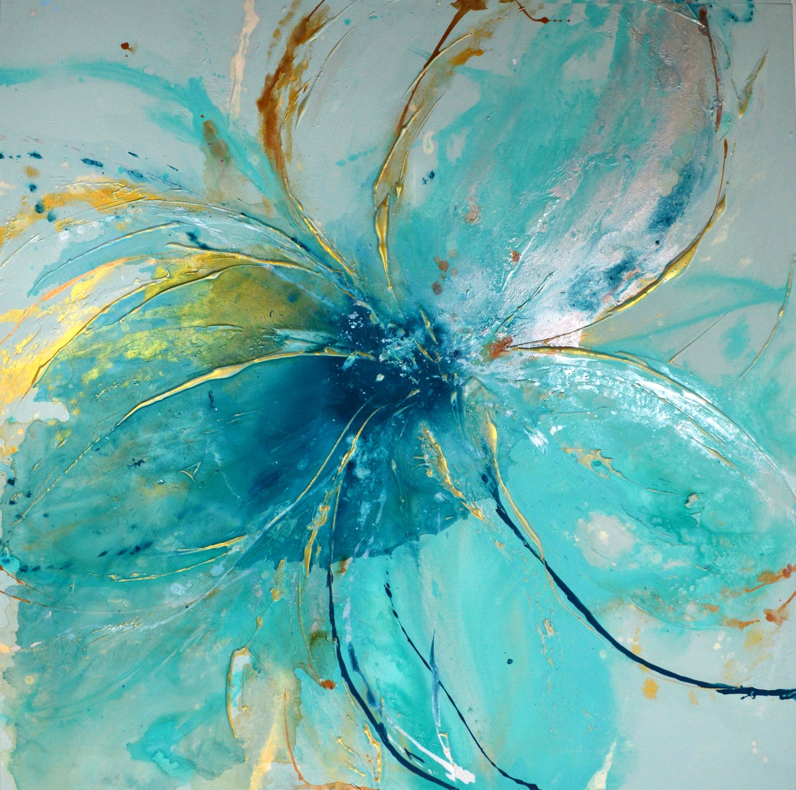 teal abstract art prints