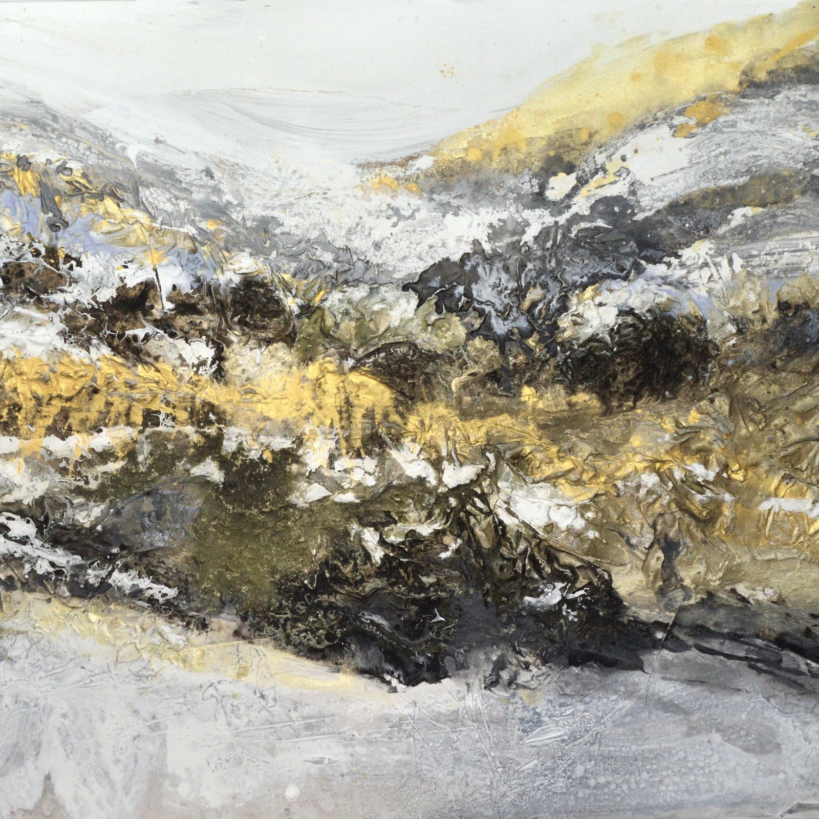 Yellow and Grey Abstract Paintings