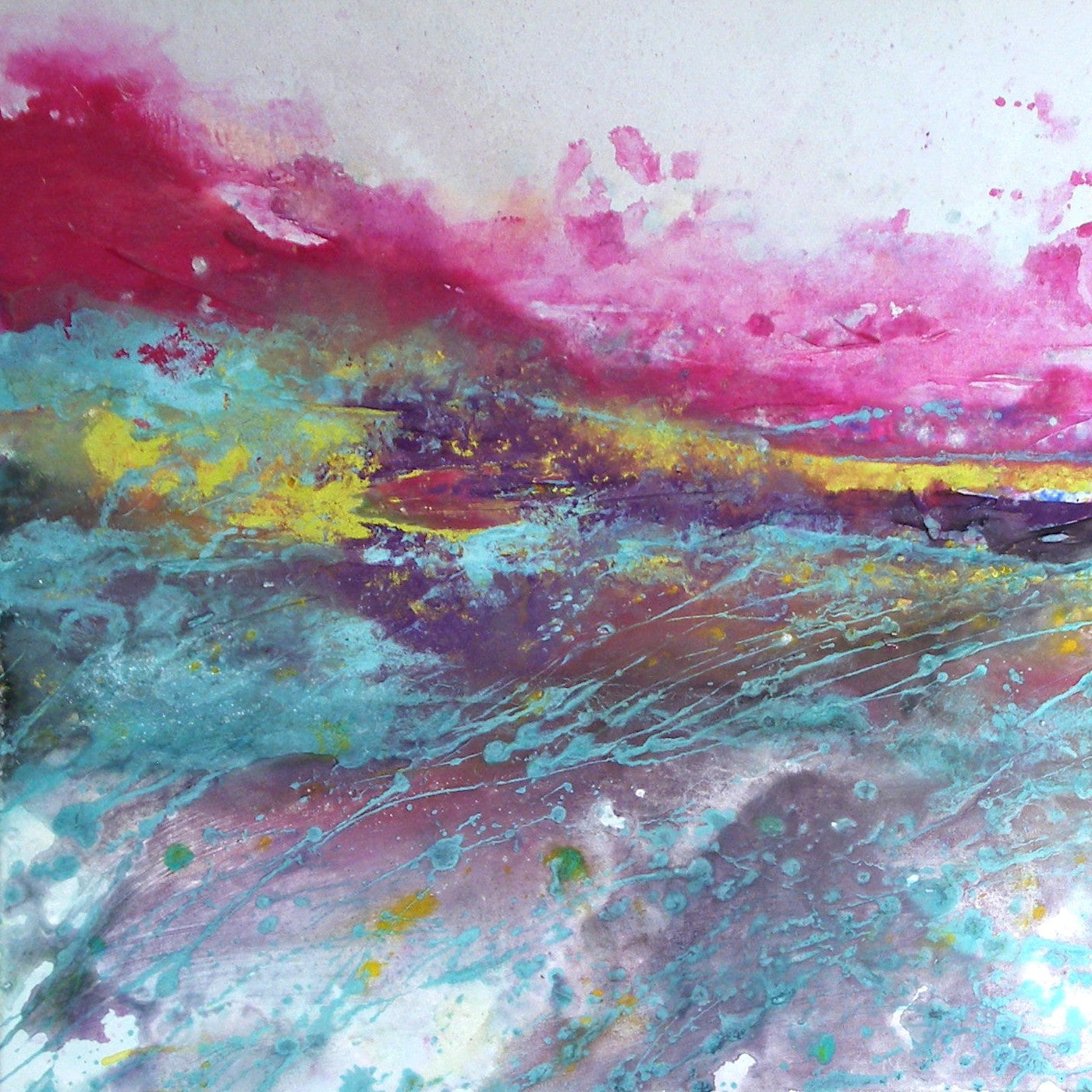 Pink and Grey Abstract Paintings