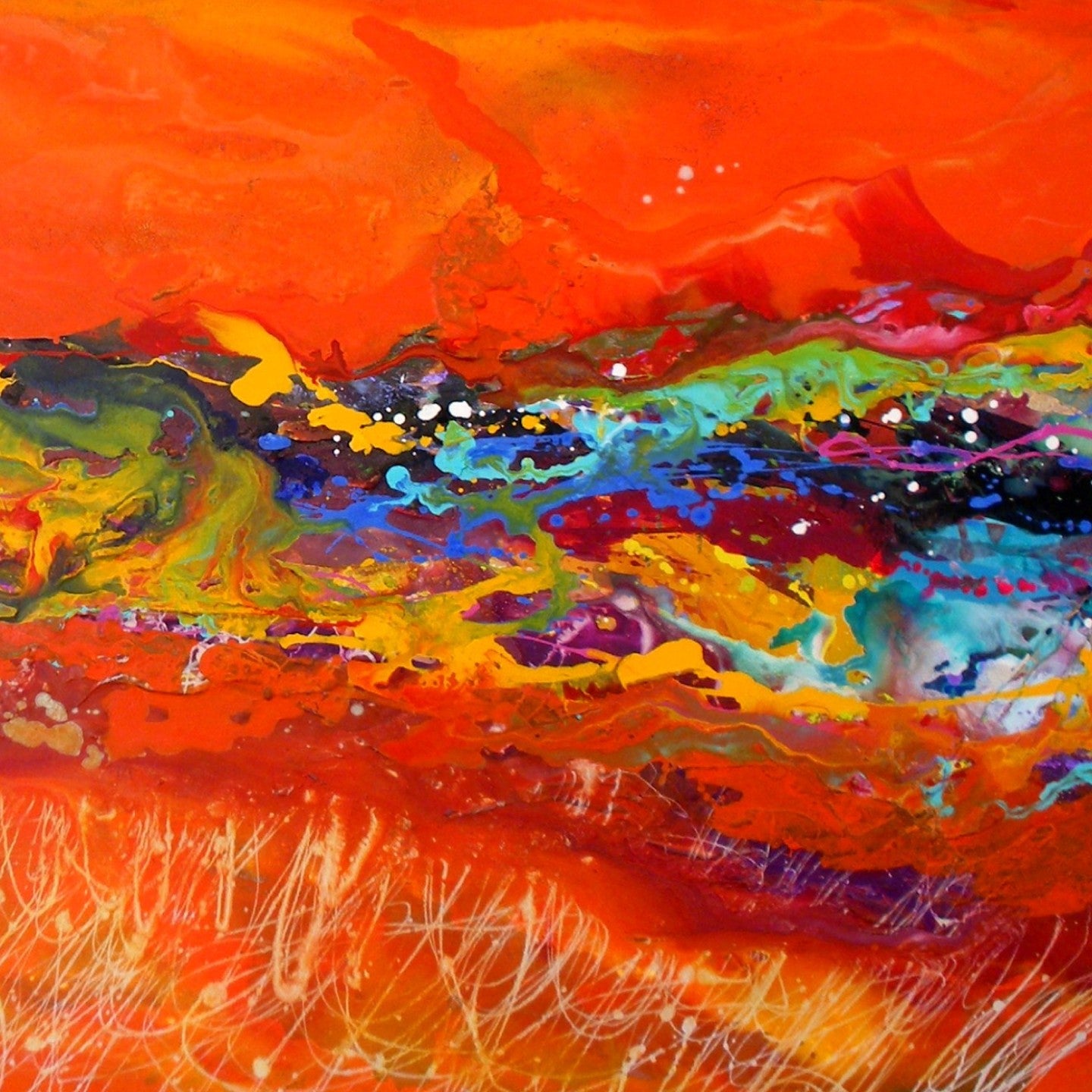 orange abstract art prints