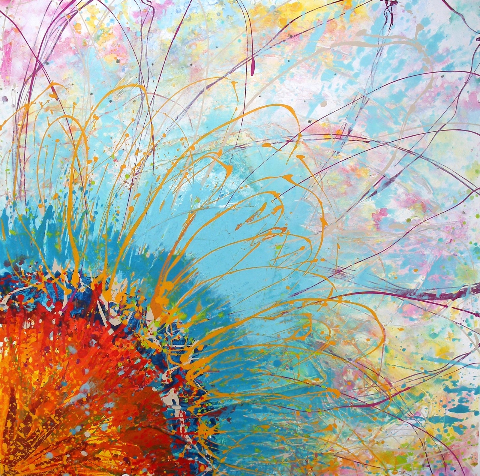 Blue and Orange Abstract Art Prints