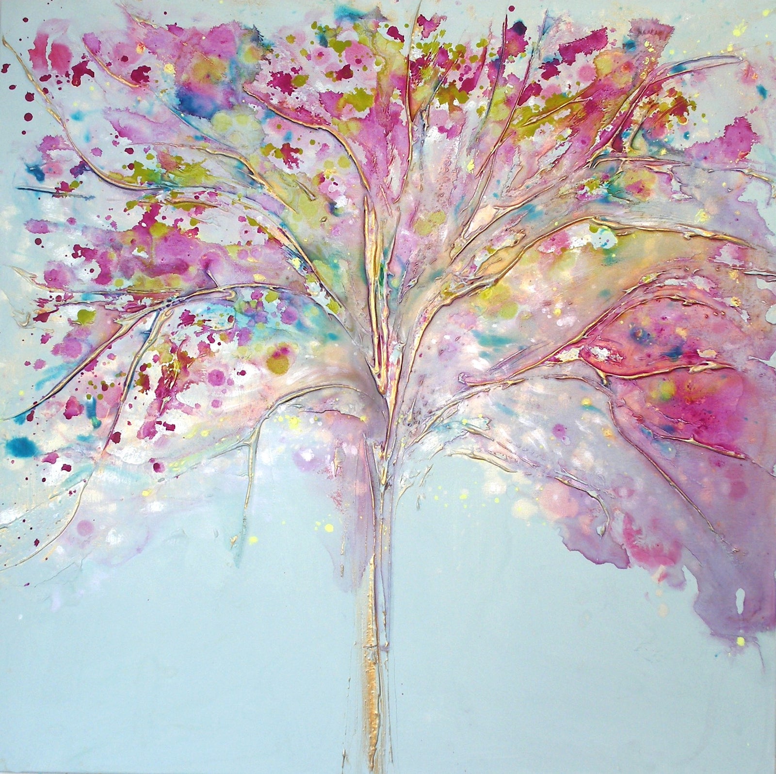 Pink and Gold Abstract Paintings