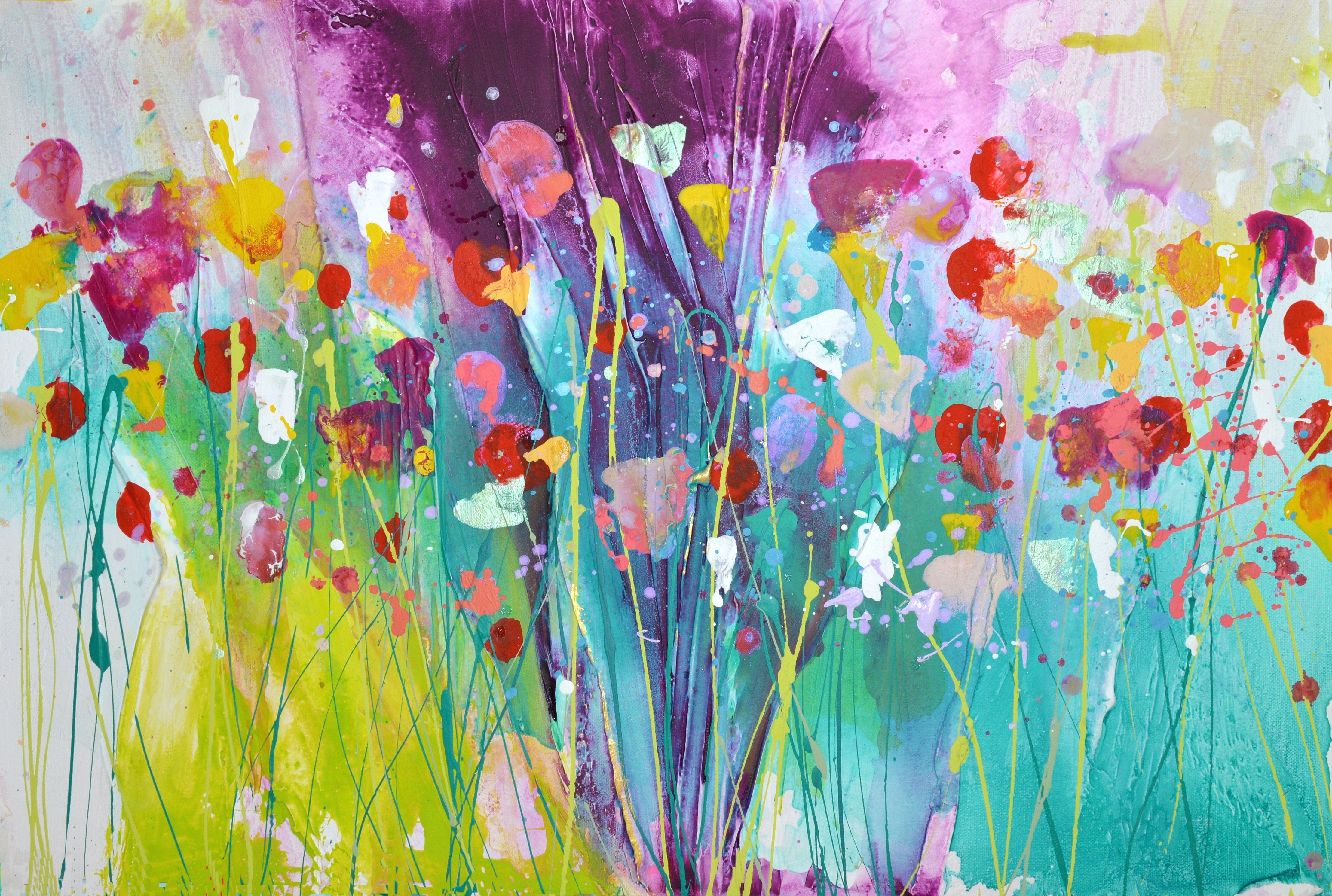 Abstract Garden Paintings Flower Garden By Gustav Klimt – Art Print,