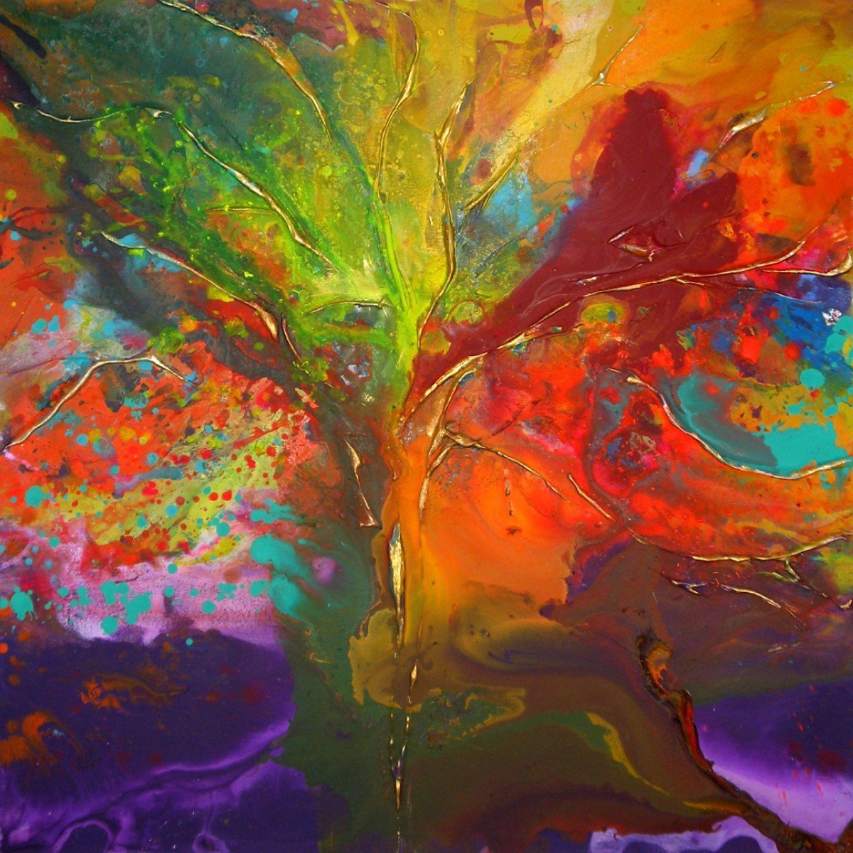 Spiritual Tree - Original Abstract Wall Art By Caroline Ashwood